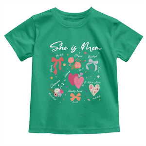 Mama Christian Religious Toddler T Shirt She Is Mom Mother's Day Jesus Flowers Bow TS11 Irish Green Print Your Wear