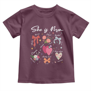 Mama Christian Religious Toddler T Shirt She Is Mom Mother's Day Jesus Flowers Bow TS11 Maroon Print Your Wear