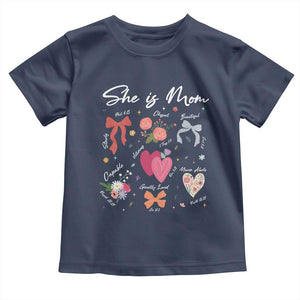 Mama Christian Religious Toddler T Shirt She Is Mom Mother's Day Jesus Flowers Bow TS11 Navy Print Your Wear