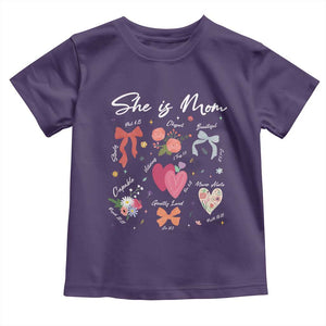 Mama Christian Religious Toddler T Shirt She Is Mom Mother's Day Jesus Flowers Bow TS11 Purple Print Your Wear