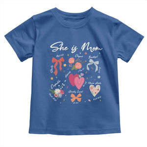 Mama Christian Religious Toddler T Shirt She Is Mom Mother's Day Jesus Flowers Bow TS11 Royal Blue Print Your Wear