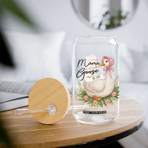 Mama Goose Est 2025 Glass Can Retro New Mom Mothers Day TS02 Print Your Wear