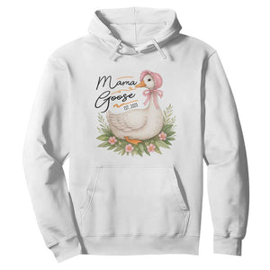 Mama Goose Est 2025 Hoodie Retro New Mom Mothers Day TS02 White Print Your Wear
