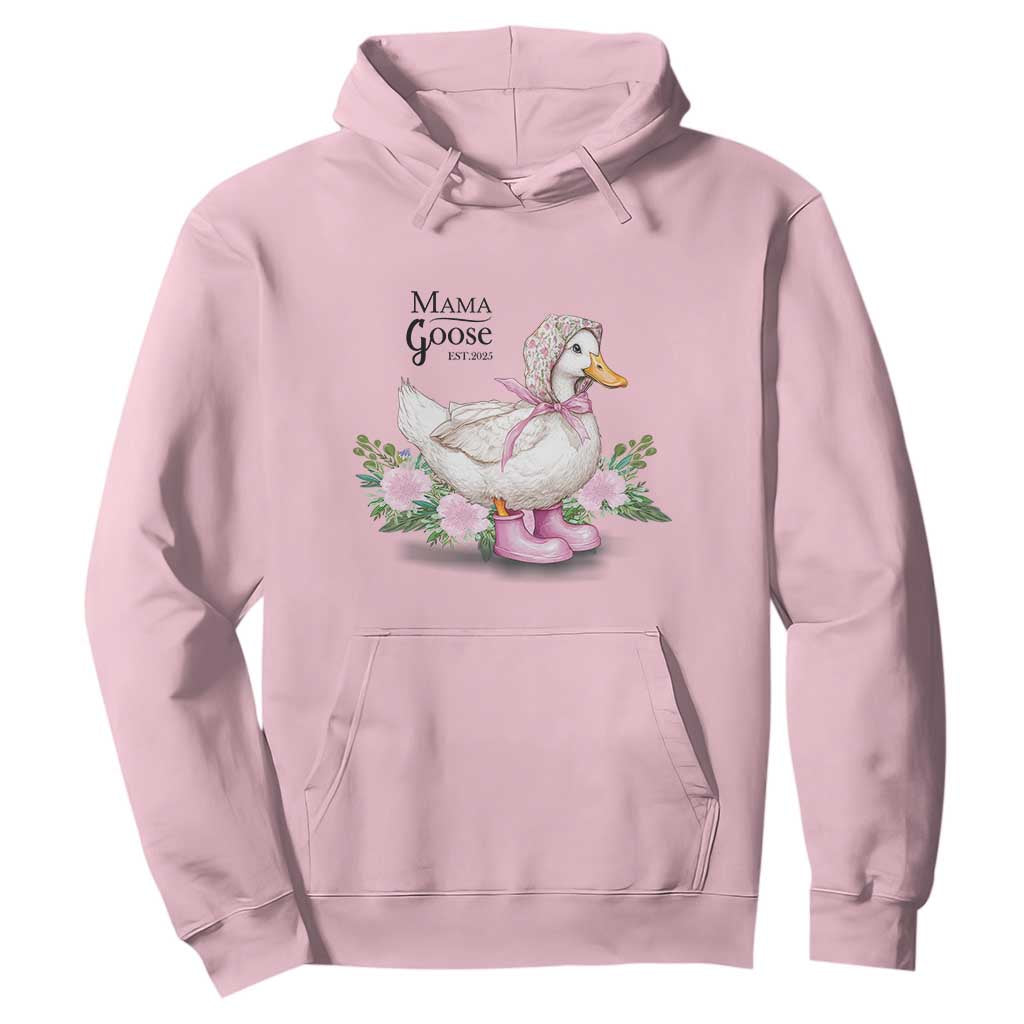 Mama Goose Est 2025 Hoodie Vintage New Mom Mothers Day TS02 Light Pink Print Your Wear