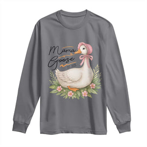 Mama Goose Est 2025 Long Sleeve Shirt Retro New Mom Mothers Day TS02 Charcoal Print Your Wear