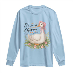 Mama Goose Est 2025 Long Sleeve Shirt Retro New Mom Mothers Day TS02 Light Blue Print Your Wear