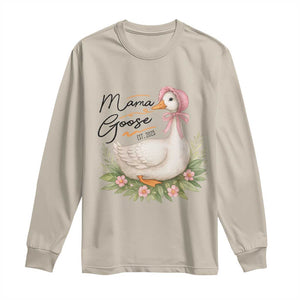 Mama Goose Est 2025 Long Sleeve Shirt Retro New Mom Mothers Day TS02 Sand Print Your Wear