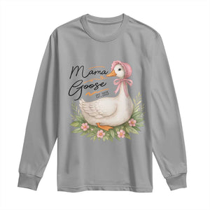 Mama Goose Est 2025 Long Sleeve Shirt Retro New Mom Mothers Day TS02 Sport Gray Print Your Wear