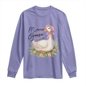 Mama Goose Est 2025 Long Sleeve Shirt Retro New Mom Mothers Day TS02 Violet Print Your Wear