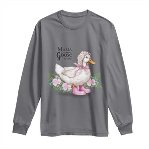 Mama Goose Est 2025 Long Sleeve Shirt Vintage New Mom Mothers Day TS02 Charcoal Print Your Wear