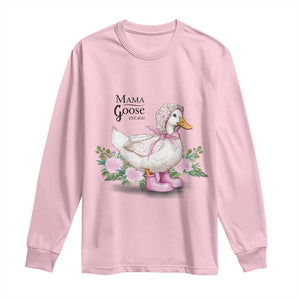 Mama Goose Est 2025 Long Sleeve Shirt Vintage New Mom Mothers Day TS02 Light Pink Print Your Wear