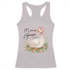 Mama Goose Est 2025 Racerback Tank Top Retro New Mom Mothers Day TS02 Ice Gray Print Your Wear