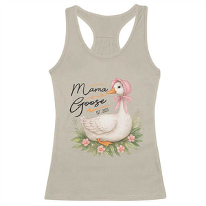 Mama Goose Est 2025 Racerback Tank Top Retro New Mom Mothers Day TS02 Sand Print Your Wear