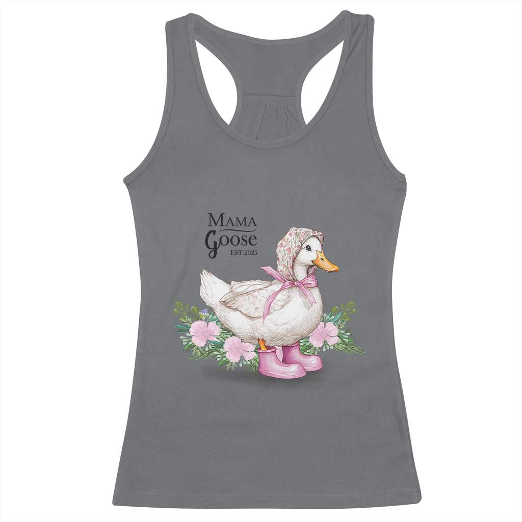 Mama Goose Est 2025 Racerback Tank Top Vintage New Mom Mothers Day TS02 Charcoal Print Your Wear