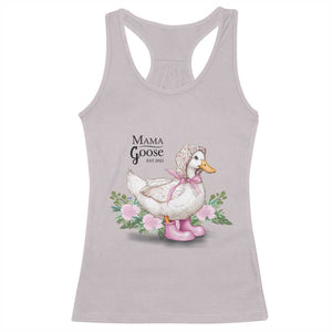 Mama Goose Est 2025 Racerback Tank Top Vintage New Mom Mothers Day TS02 Ice Gray Print Your Wear