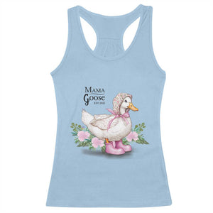 Mama Goose Est 2025 Racerback Tank Top Vintage New Mom Mothers Day TS02 Light Blue Print Your Wear