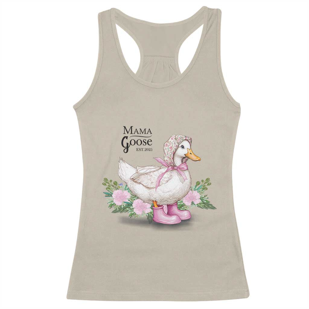 Mama Goose Est 2025 Racerback Tank Top Vintage New Mom Mothers Day TS02 Sand Print Your Wear