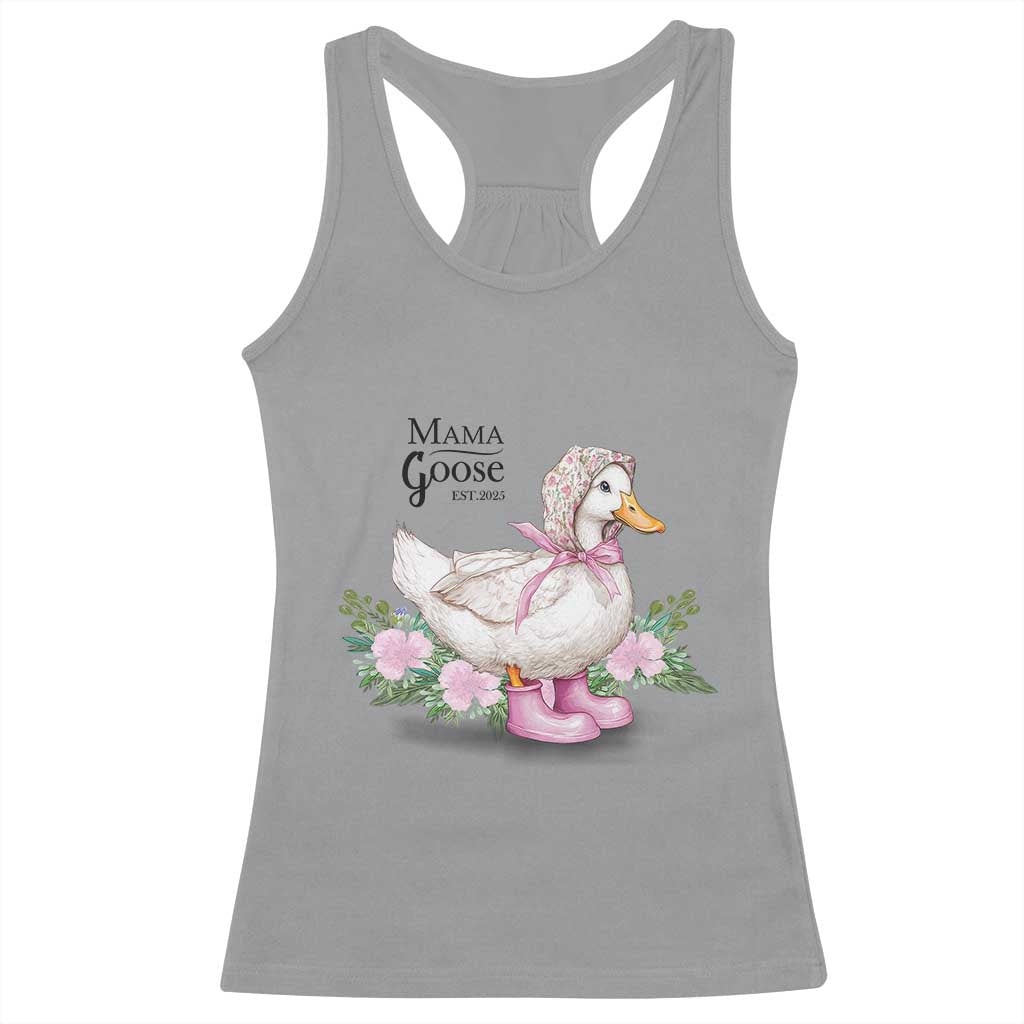 Mama Goose Est 2025 Racerback Tank Top Vintage New Mom Mothers Day TS02 Sport Gray Print Your Wear