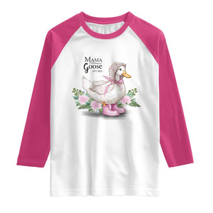 Mama Goose Est 2025 Raglan Shirt Vintage New Mom Mothers Day TS02 White Heliconia Print Your Wear