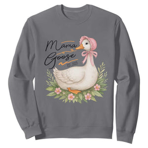 Mama Goose Est 2025 Sweatshirt Retro New Mom Mothers Day TS02 Charcoal Print Your Wear