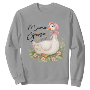 Mama Goose Est 2025 Sweatshirt Retro New Mom Mothers Day TS02 Sport Gray Print Your Wear