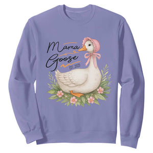 Mama Goose Est 2025 Sweatshirt Retro New Mom Mothers Day TS02 Violet Print Your Wear