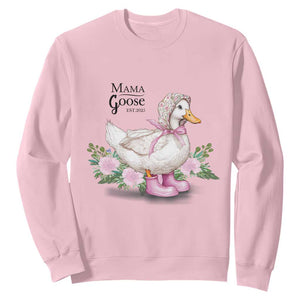 Mama Goose Est 2025 Sweatshirt Vintage New Mom Mothers Day TS02 Light Pink Print Your Wear