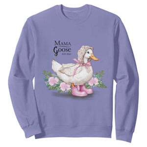 Mama Goose Est 2025 Sweatshirt Vintage New Mom Mothers Day TS02 Violet Print Your Wear