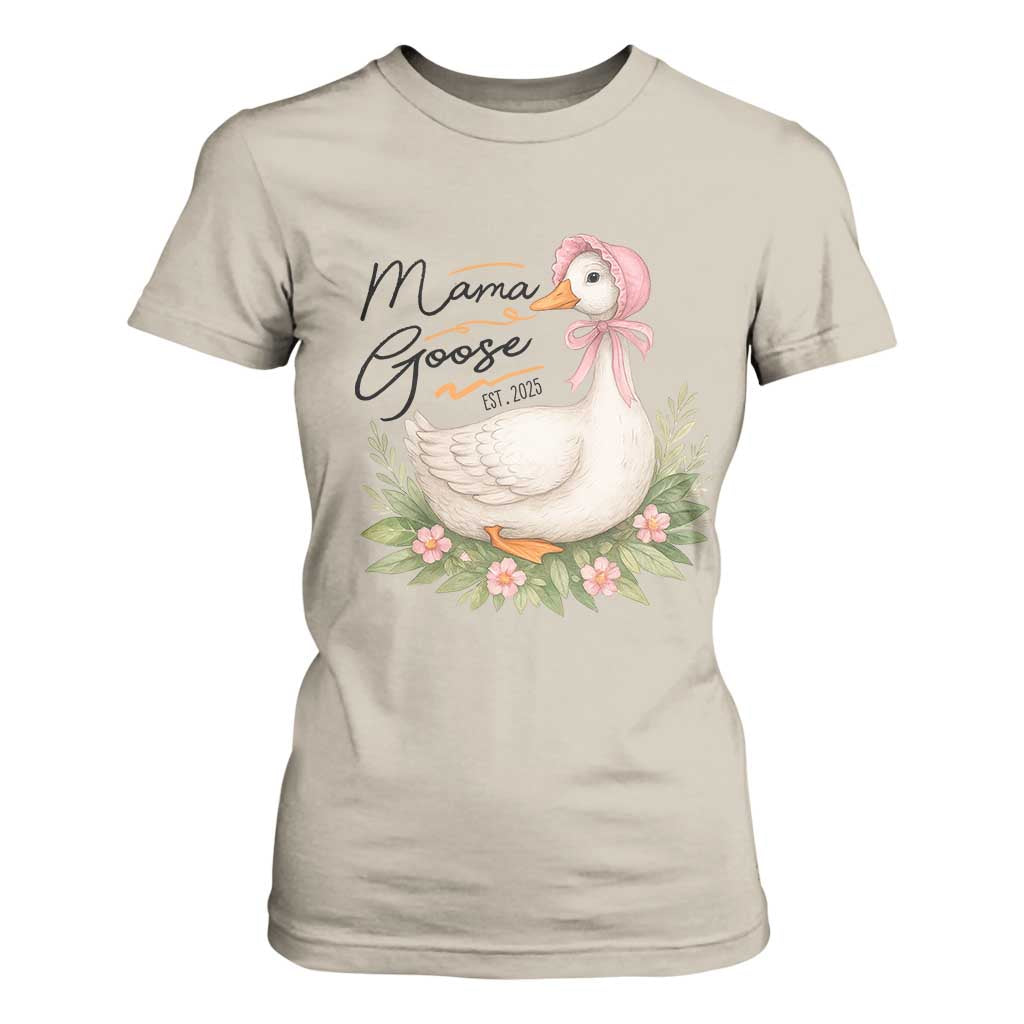 Mama Goose Est 2025 T Shirt For Women Retro New Mom Mothers Day TS02 Sand Print Your Wear