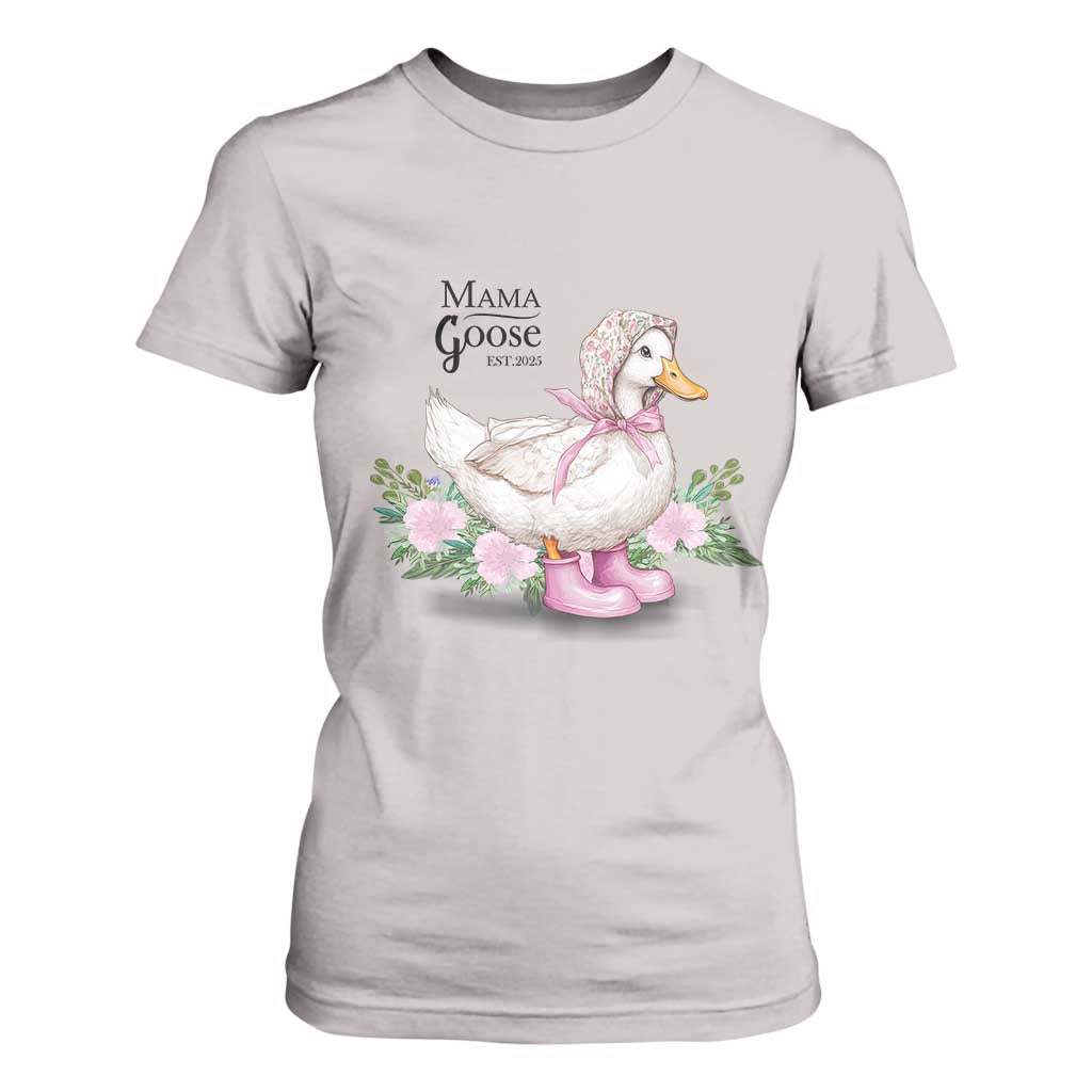 Mama Goose Est 2025 T Shirt For Women Vintage New Mom Mothers Day TS02 Ice Gray Print Your Wear