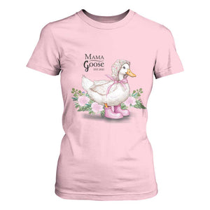 Mama Goose Est 2025 T Shirt For Women Vintage New Mom Mothers Day TS02 Light Pink Print Your Wear