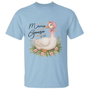 Mama Goose Est 2025 T Shirt Retro New Mom Mothers Day TS02 Light Blue Print Your Wear
