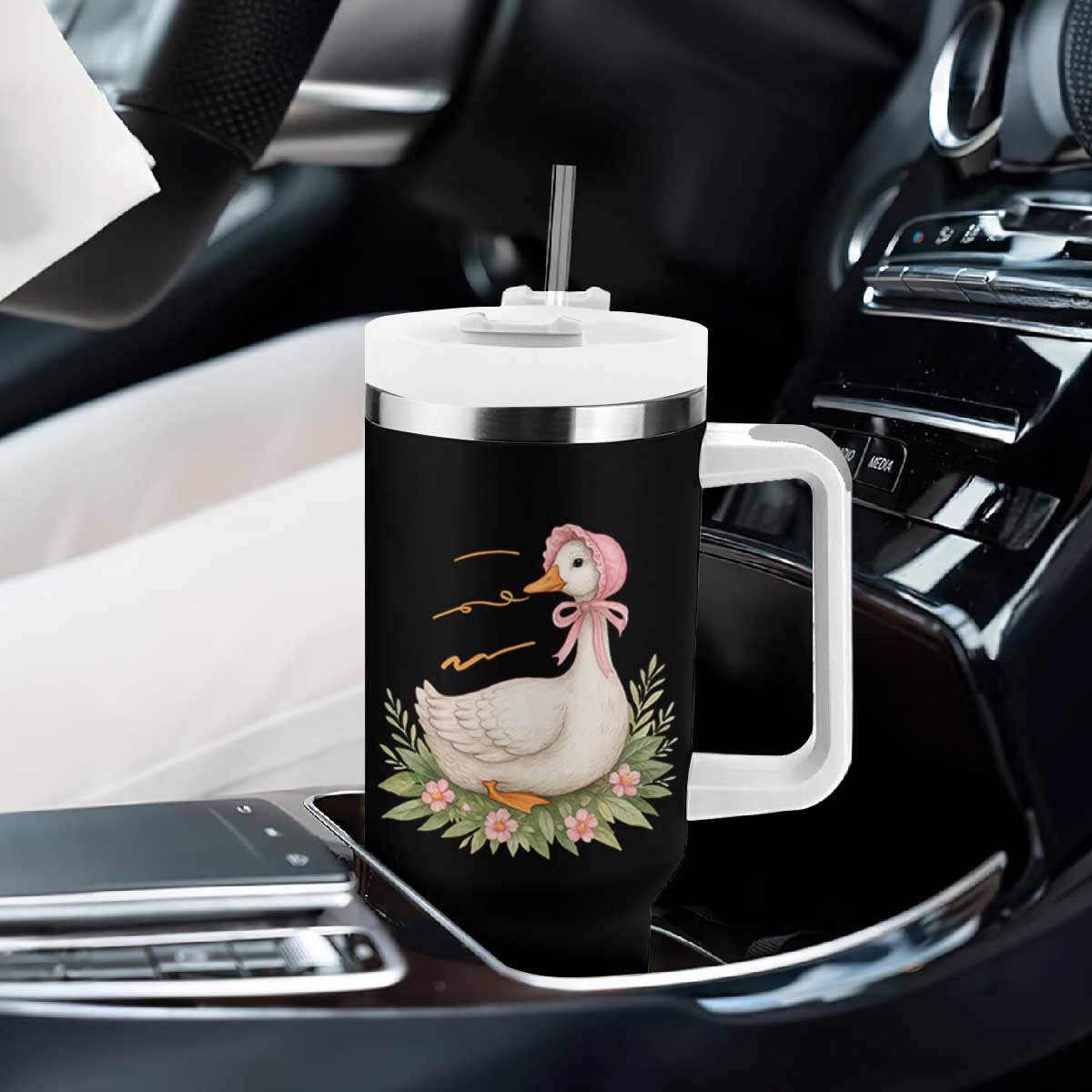 Mama Goose Est 2025 Tumbler With Handle Retro New Mom Mothers Day TS02 Print Your Wear