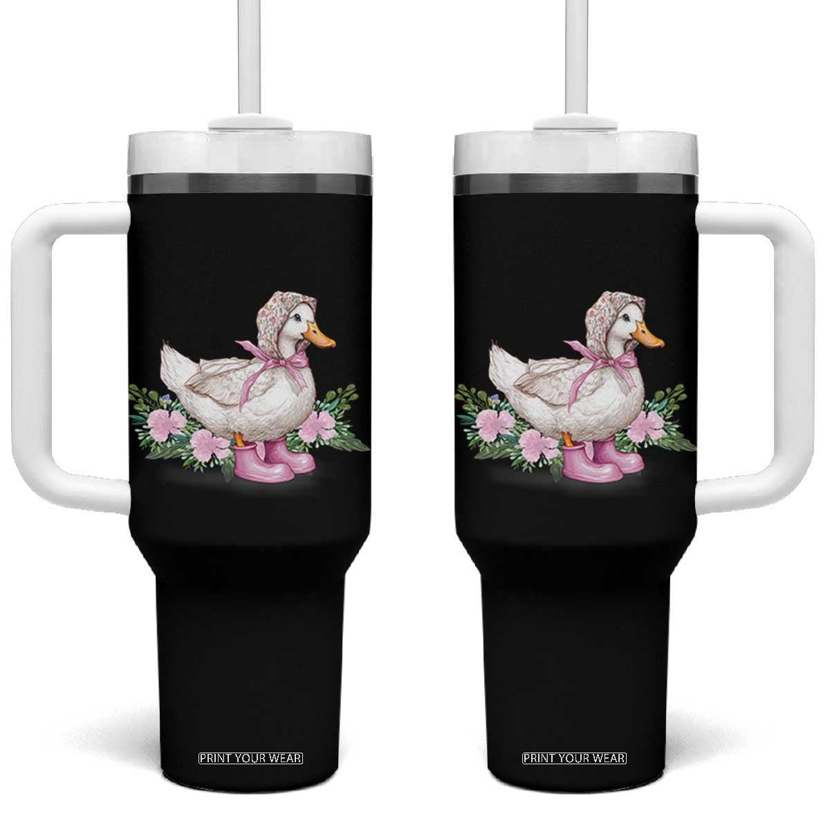Mama Goose Est 2025 Tumbler With Handle Vintage New Mom Mothers Day TS02 One Size: 40 oz Black Print Your Wear