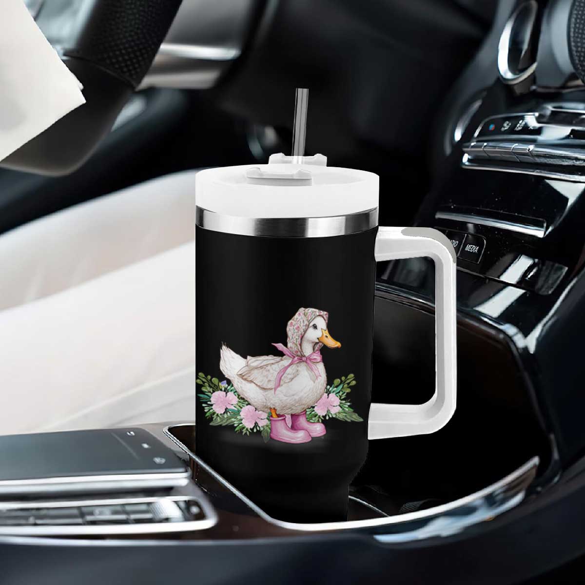 Mama Goose Est 2025 Tumbler With Handle Vintage New Mom Mothers Day TS02 Print Your Wear