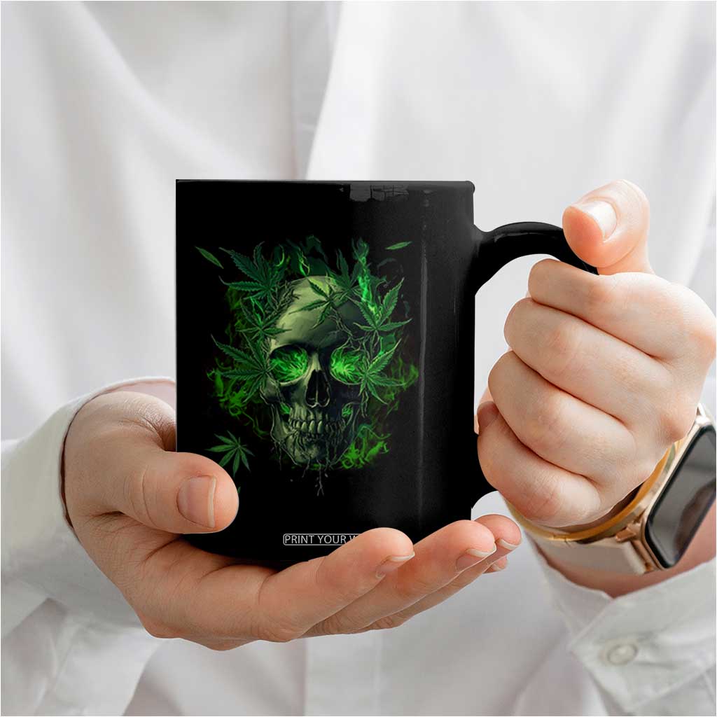 Marijuana Skull Coffee Mug Smoke Weed Cannabis 420 Pot Leaf TS02 Print Your Wear