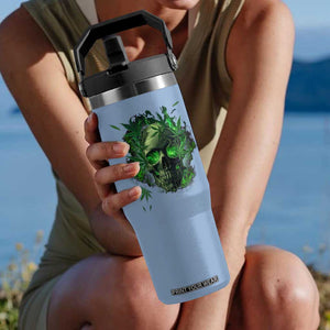 Marijuana Skull Flip Straw Tumbler Smoke Weed Cannabis 420 Pot Leaf TS02 One Size: 30 oz Light Blue Print Your Wear
