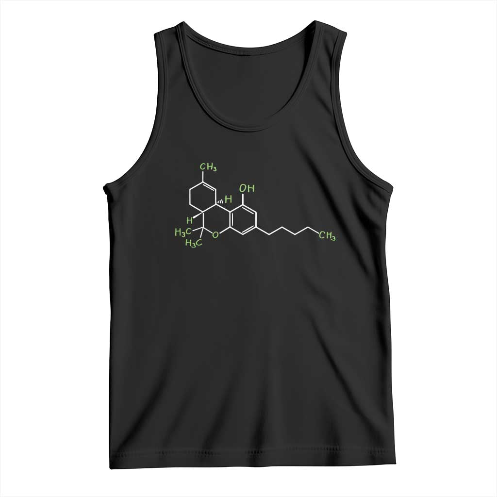 Marijuana Tank Top Cannabis Weed Pot Molecule THC Stoner Gift TS10 Black Print Your Wear