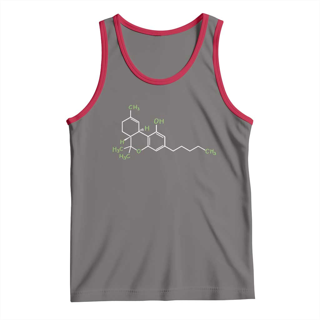 Marijuana Tank Top Cannabis Weed Pot Molecule THC Stoner Gift TS10 Deep Heather Red Print Your Wear