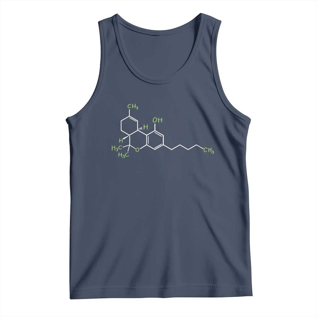 Marijuana Tank Top Cannabis Weed Pot Molecule THC Stoner Gift TS10 Navy Print Your Wear
