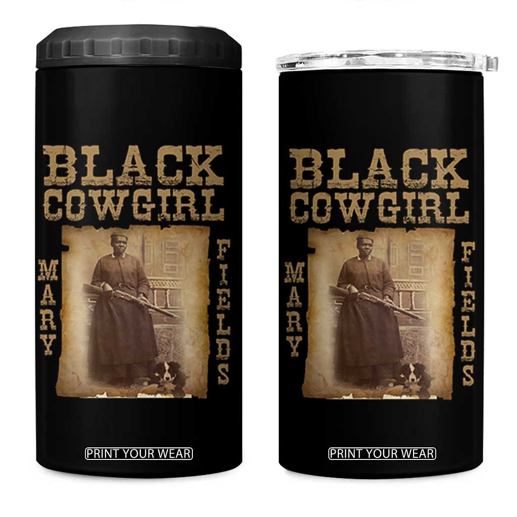 Mary Fields 4 in 1 Can Cooler Tumbler Black Cowgirl Pioneer Western Legend Vintage TS02 One Size: 16 oz Black Print Your Wear