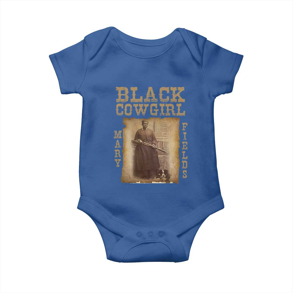 Mary Fields Baby Onesie Black Cowgirl Pioneer Western Legend Vintage TS02 Royal Blue Print Your Wear