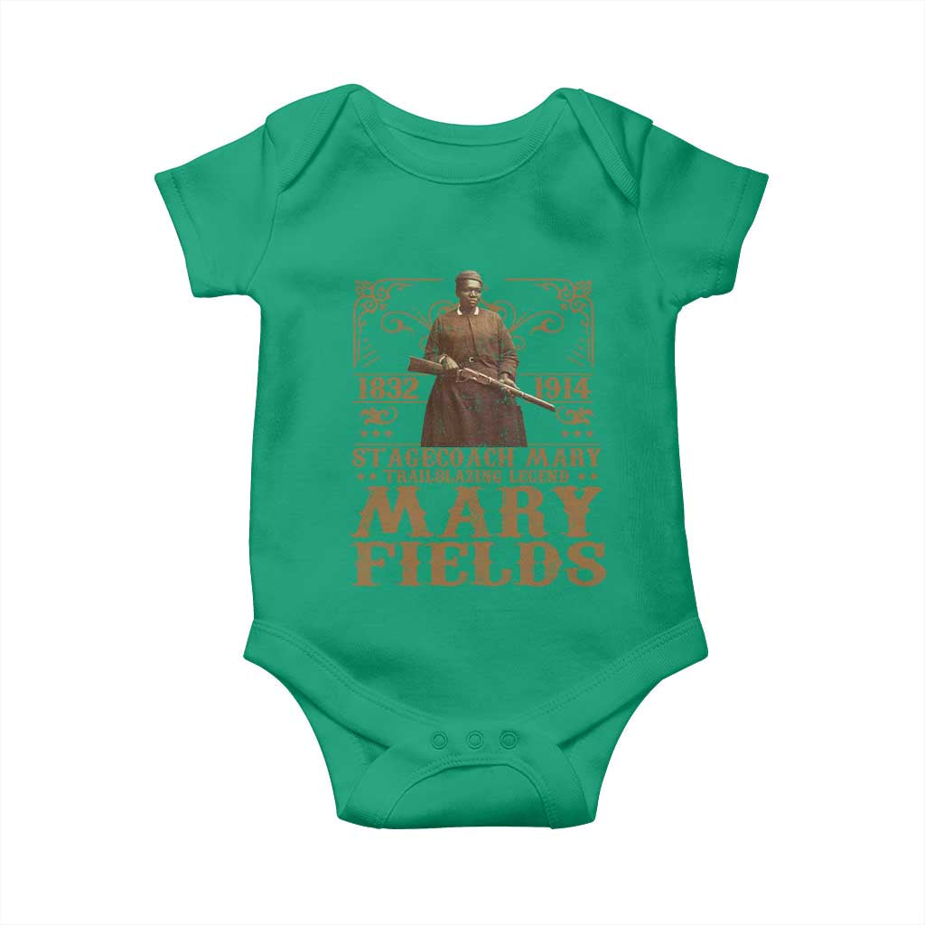 Mary Fields Baby Onesie Stagecoach Mary Trailblazing Legend Black Cowgirl Pioneer TS11 Irish Green Print Your Wear