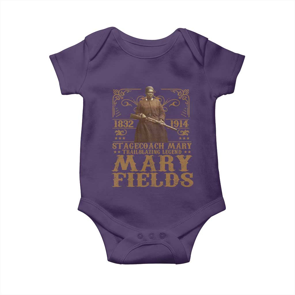 Mary Fields Baby Onesie Stagecoach Mary Trailblazing Legend Black Cowgirl Pioneer TS11 Purple Print Your Wear