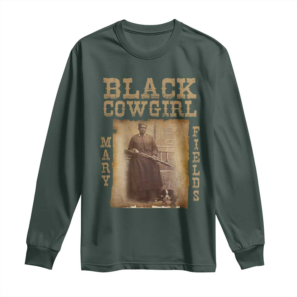 Mary Fields Long Sleeve Shirt Black Cowgirl Pioneer Western Legend Vintage TS02 Dark Forest Green Print Your Wear