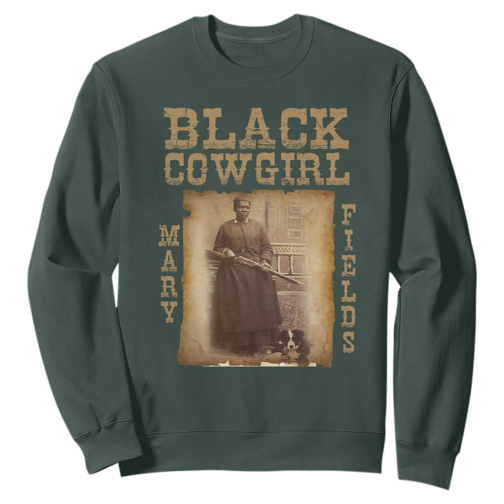 Mary Fields Sweatshirt Black Cowgirl Pioneer Western Legend Vintage TS02 Dark Forest Green Print Your Wear