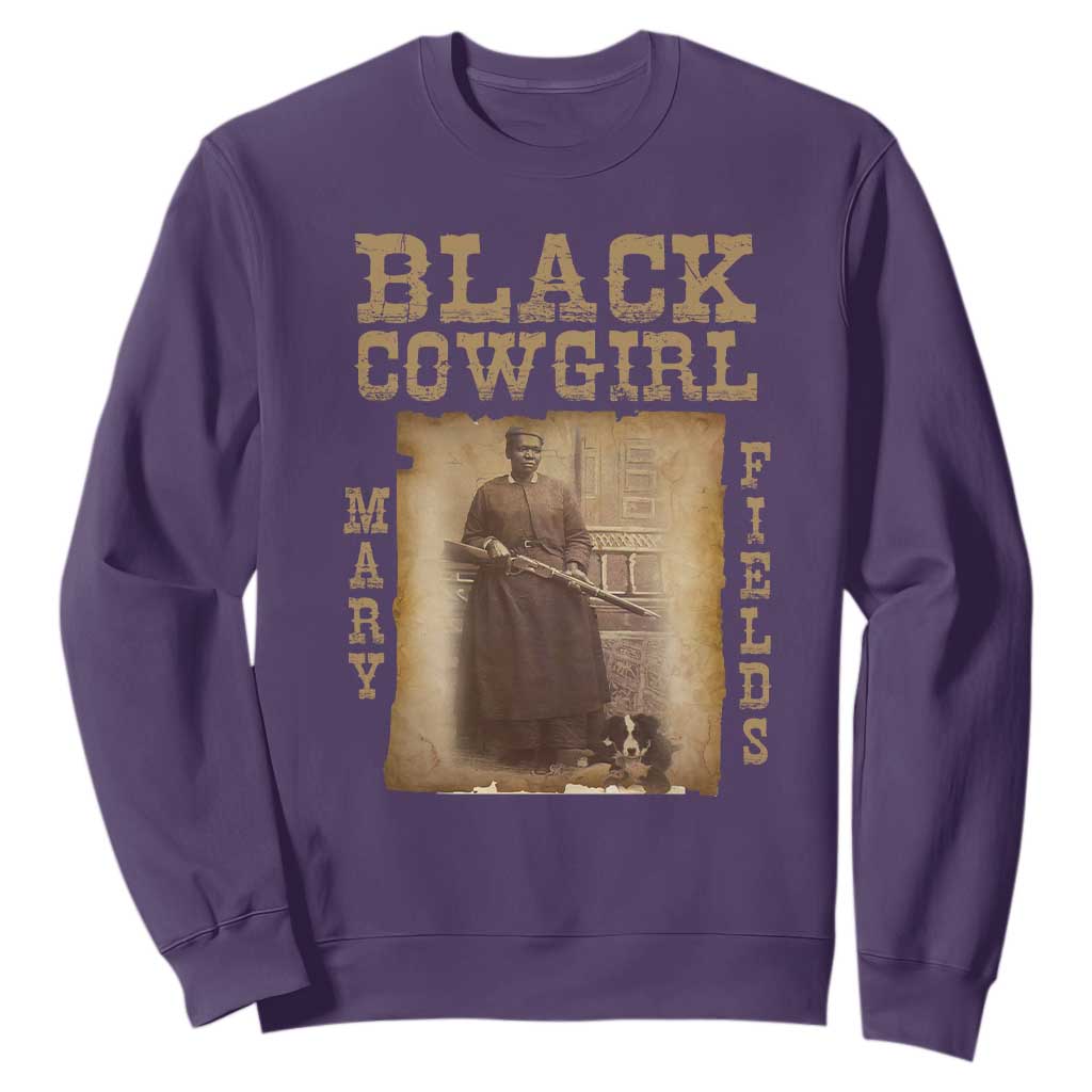 Mary Fields Sweatshirt Black Cowgirl Pioneer Western Legend Vintage TS02 Purple Print Your Wear