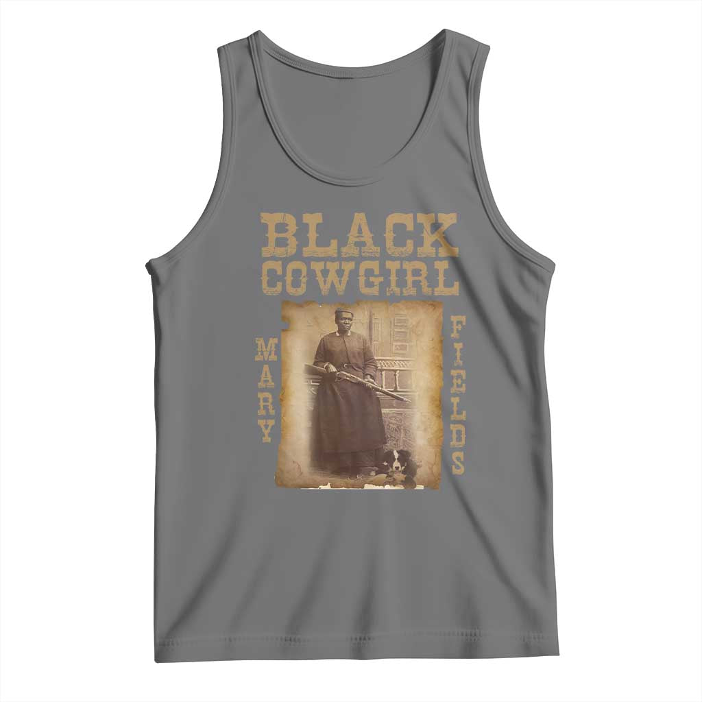 Mary Fields Tank Top Black Cowgirl Pioneer Western Legend Vintage TS02 Black Heather Print Your Wear