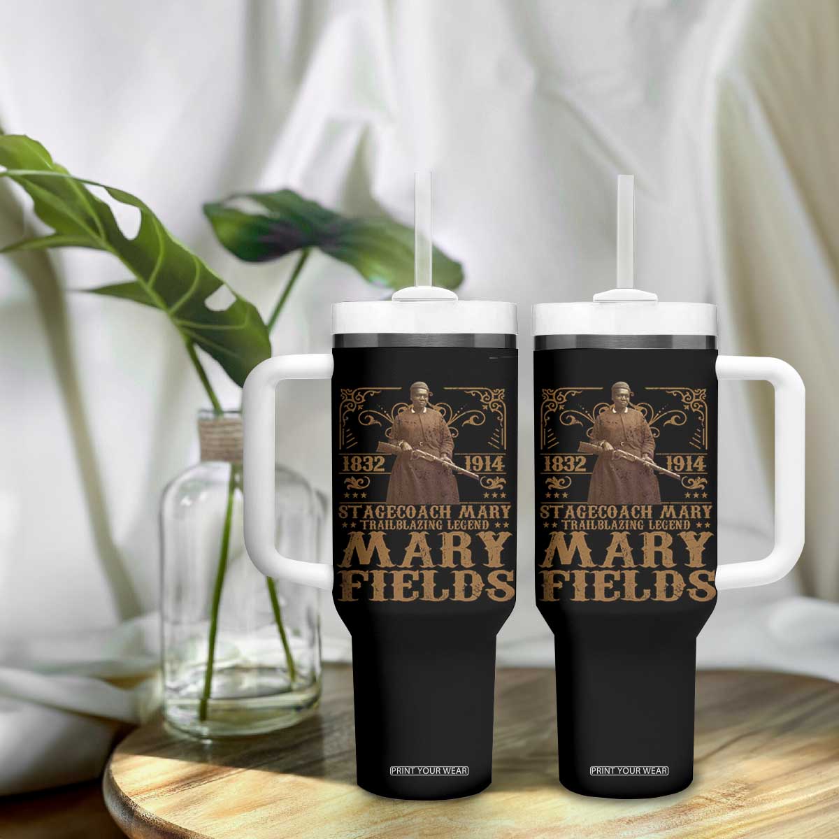 Mary Fields Tumbler With Handle Stagecoach Mary Trailblazing Legend Black Cowgirl Pioneer TS11 Print Your Wear