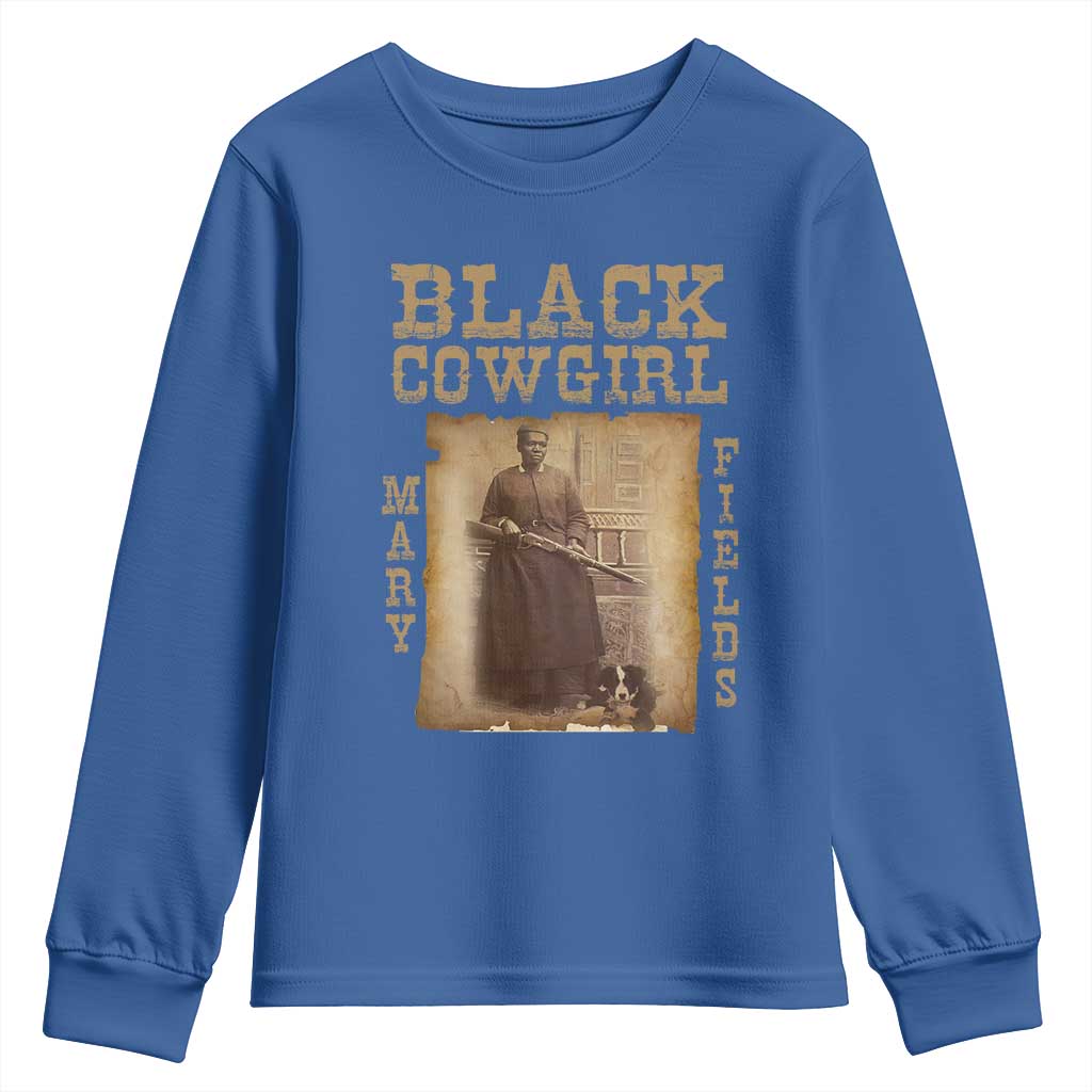 Mary Fields Youth Sweatshirt Black Cowgirl Pioneer Western Legend Vintage TS02 Royal Blue Print Your Wear